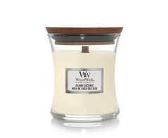 Scented candle with the scent of coconut and pineapple Woodwick Mini Island Coconut 85 g