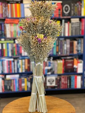 Straw decoration "Didukh" made of wheat, flax and dried flowers (big)