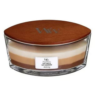 Ароматична свічка з тришаровим ароматом Woodwick Ellipse Trilogy Cafe Sweets 453 г