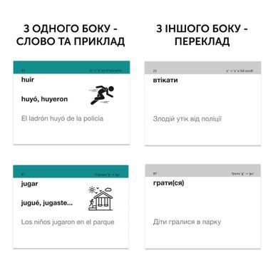 Картки для вивчення - Іспанські неправильні дієслова