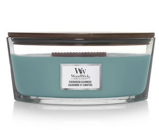 Ароматична свічка з нотами сосни, свіжого повітря та кашеміру Woodwick Ellipse Evergreen Cashmere 453 г