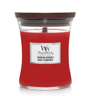 Ароматична свічка з нотами різдвяних ягід Woodwick Medium Crimson Berries 275 г