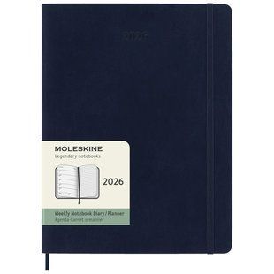 Тижневик Moleskine 2026 великий М'який Сапфір