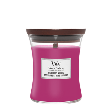 Scented candle with the aroma of beets, berries and orange Woodwick Mini Wild Berry & Beets 85 g
