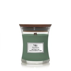 Scented candle with notes of mint and oak Woodwick Mini Mint leaves & Oak 85 g