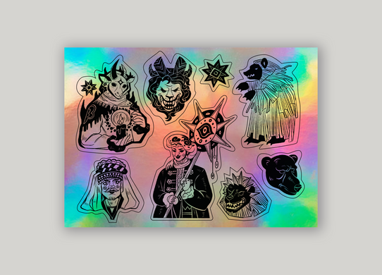 Set of holographic stickers "Malanka"