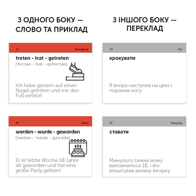 Картки для вивчення - Starke Verben - сильні дієслова